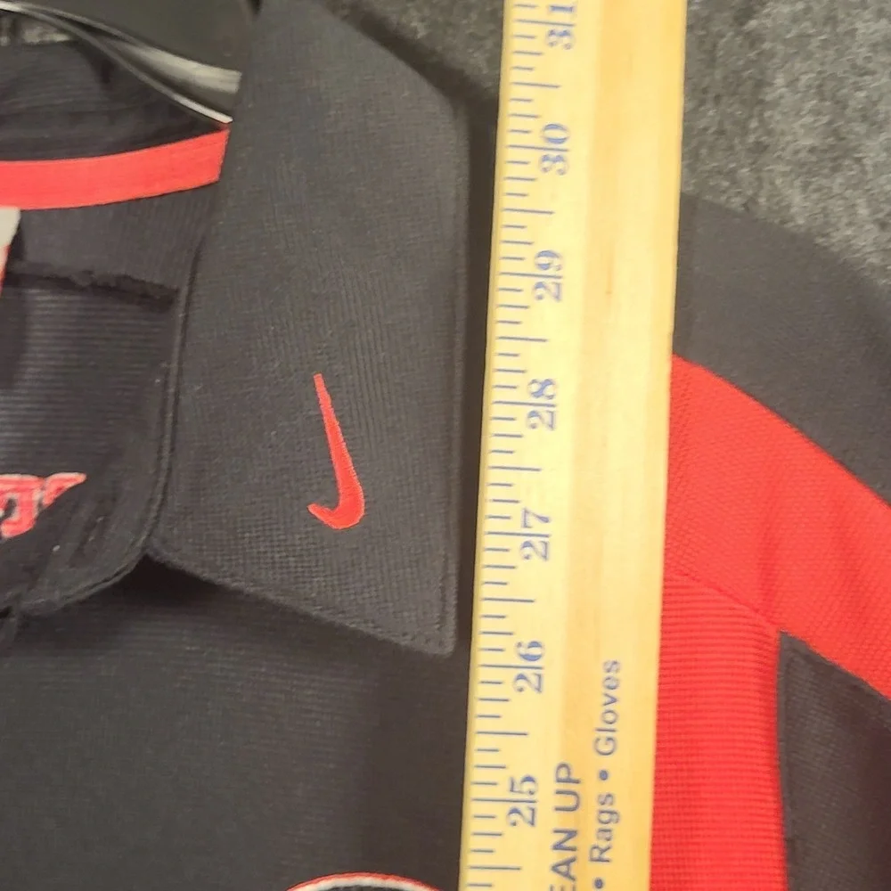 Georgia Bulldogs Nike Team Mens Large Black Red FIT DRY Polo Shirt G Logo